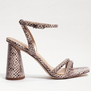Sam Edelman Kia block snakeskin sandal heels